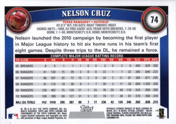 2011 Topps Chrome #74 Nelson Cruz Back