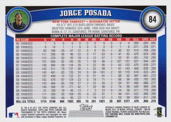 2011 Topps Chrome #84 Jorge Posada Back