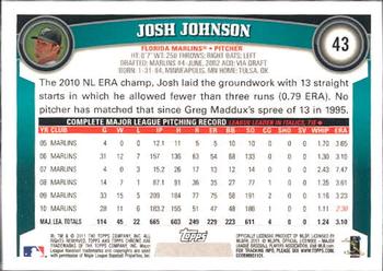 2011 Topps Chrome #43 Josh Johnson Back