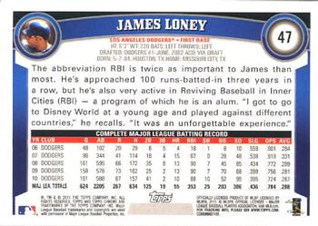 2011 Topps Chrome #47 James Loney Back