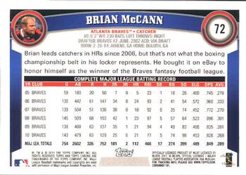 2011 Topps Chrome #72 Brian McCann Back