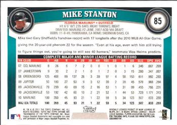 2011 Topps Chrome #85 Mike Stanton Back