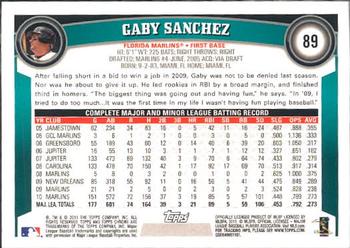 2011 Topps Chrome #89 Gaby Sanchez Back