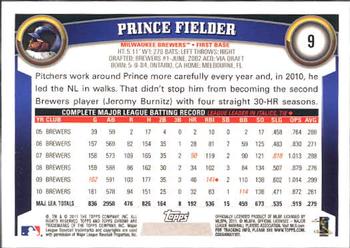 2011 Topps Chrome #9 Prince Fielder Back