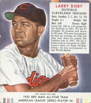1952 Red Man #AL6 Larry Doby Front