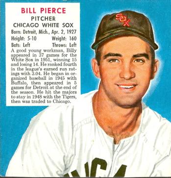 1952 Red Man #AL16 Bill Pierce Front