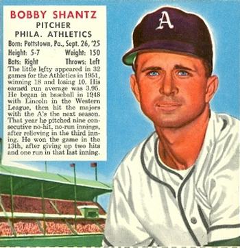 1952 Red Man #AL20 Bobby Shantz Front