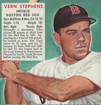 1952 Red Man #AL21 Vern Stephens Front