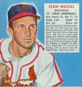 1952 Red Man #NL16 Stan Musial Front