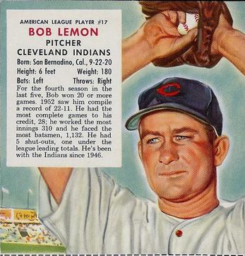 1953 Red Man #AL17 Bob Lemon Front