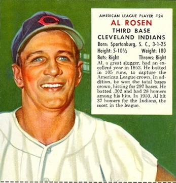 1953 Red Man #AL24 Al Rosen Front