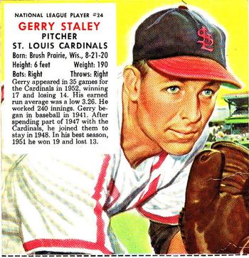 1953 Red Man #NL24 Gerry Staley Front