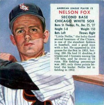 1954 Red Man #AL3 Nelson Fox Front