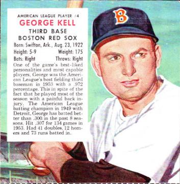 1954 Red Man #AL4a George Kell Front