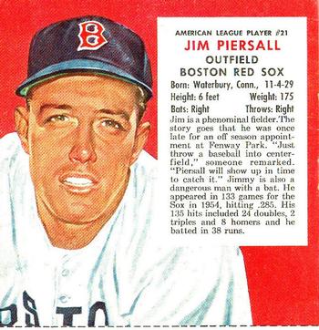 1955 Red Man #AL21 Jim Piersall Front