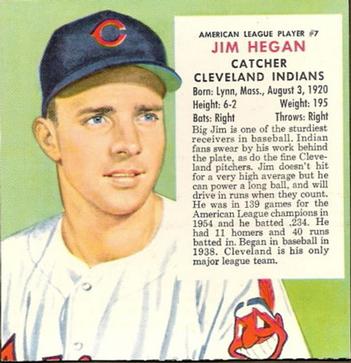 1955 Red Man #AL7 Jim Hegan Front