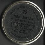 1964 Topps - Coins #25 Ken Boyer Back