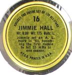 1964 Topps - Coins #16 Jimmie Hall Back