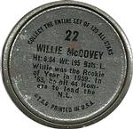 1964 Topps - Coins #22 Willie McCovey Back