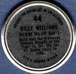 1964 Topps - Coins #44 Billy Williams Back