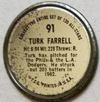1964 Topps - Coins #91 Dick Farrell Back