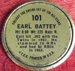 1964 Topps - Coins #101 Earl Battey Back