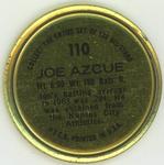 1964 Topps - Coins #110 Joe Azcue Back