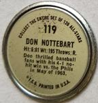 1964 Topps - Coins #119 Don Nottebart Back