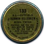 1964 Topps - Coins #133 Harmon Killebrew Back