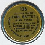 1964 Topps - Coins #136 Earl Battey Back