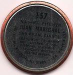 1964 Topps - Coins #157 Juan Marichal Back