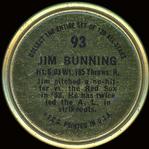 1964 Topps - Coins #93 Jim Bunning Back