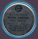 1965 Old London Coins #NNO Hank Aaron Back