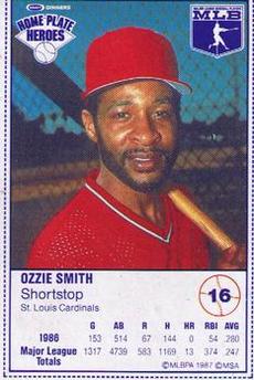 1987 Kraft Home Plate Heroes #16 Ozzie Smith Front
