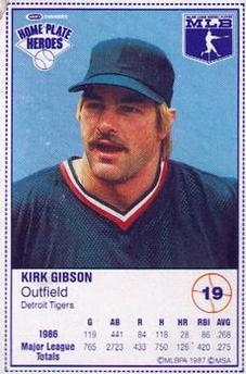 1987 Kraft Home Plate Heroes #19 Kirk Gibson Front
