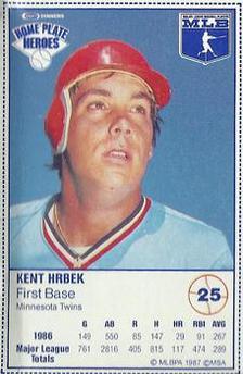 1987 Kraft Home Plate Heroes #25 Kent Hrbek Front