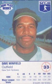 1987 Kraft Home Plate Heroes #33 Dave Winfield Front