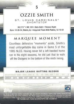 2011 Topps Marquee #5 Ozzie Smith Back