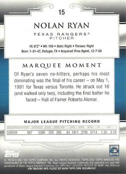 2011 Topps Marquee #15 Nolan Ryan Back