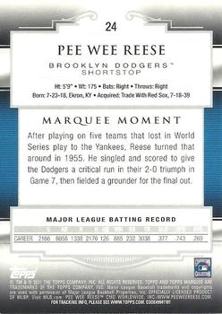 2011 Topps Marquee #24 Pee Wee Reese Back
