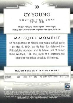 2011 Topps Marquee #30 Cy Young Back