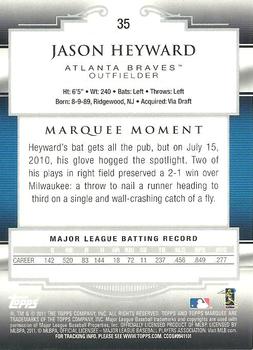 2011 Topps Marquee #35 Jason Heyward Back