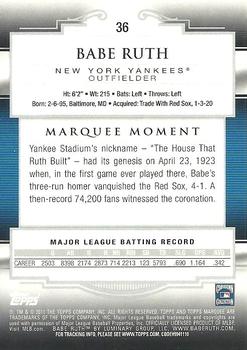 2011 Topps Marquee #36 Babe Ruth Back