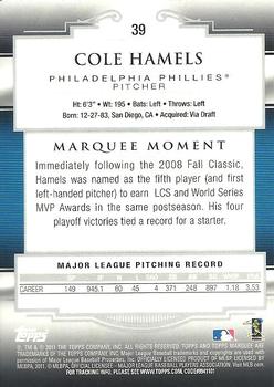 2011 Topps Marquee #39 Cole Hamels Back