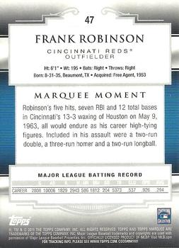 2011 Topps Marquee #47 Frank Robinson Back