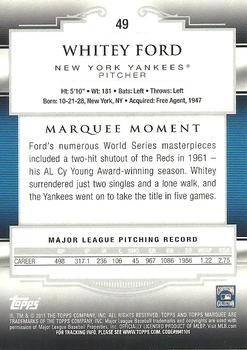 2011 Topps Marquee #49 Whitey Ford Back