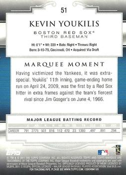 2011 Topps Marquee #51 Kevin Youkilis Back