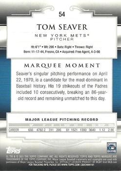 2011 Topps Marquee #54 Tom Seaver Back