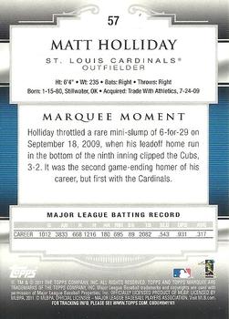2011 Topps Marquee #57 Matt Holliday Back