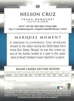 2011 Topps Marquee #69 Nelson Cruz Back
